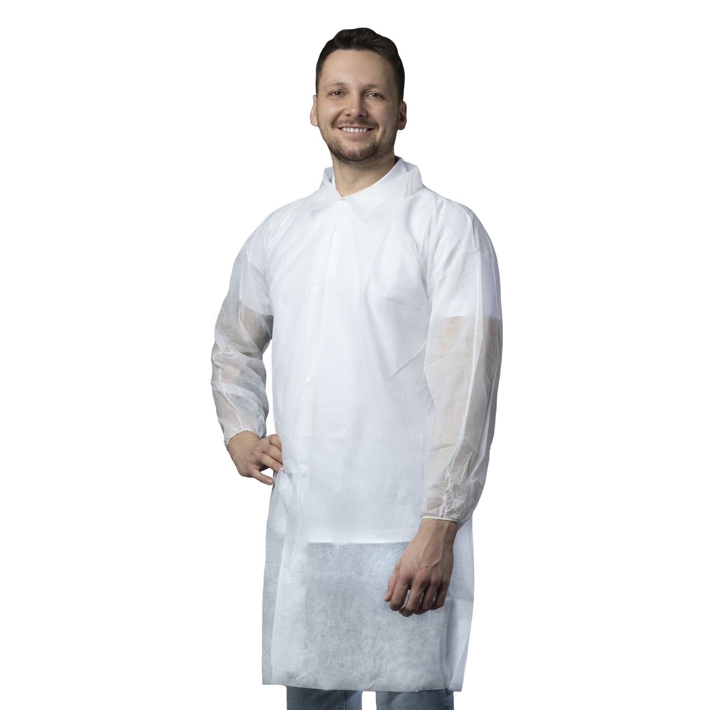 PP-Besuchermantel, weiß, Polypropylen, Gr. XL - 3XL, einzeln in Beuteln verpackt