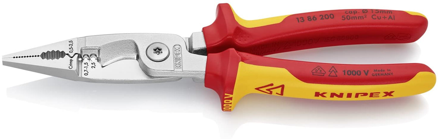 KNIPEX Elektro-Installationszange 1000V-isoliert 13 86 200