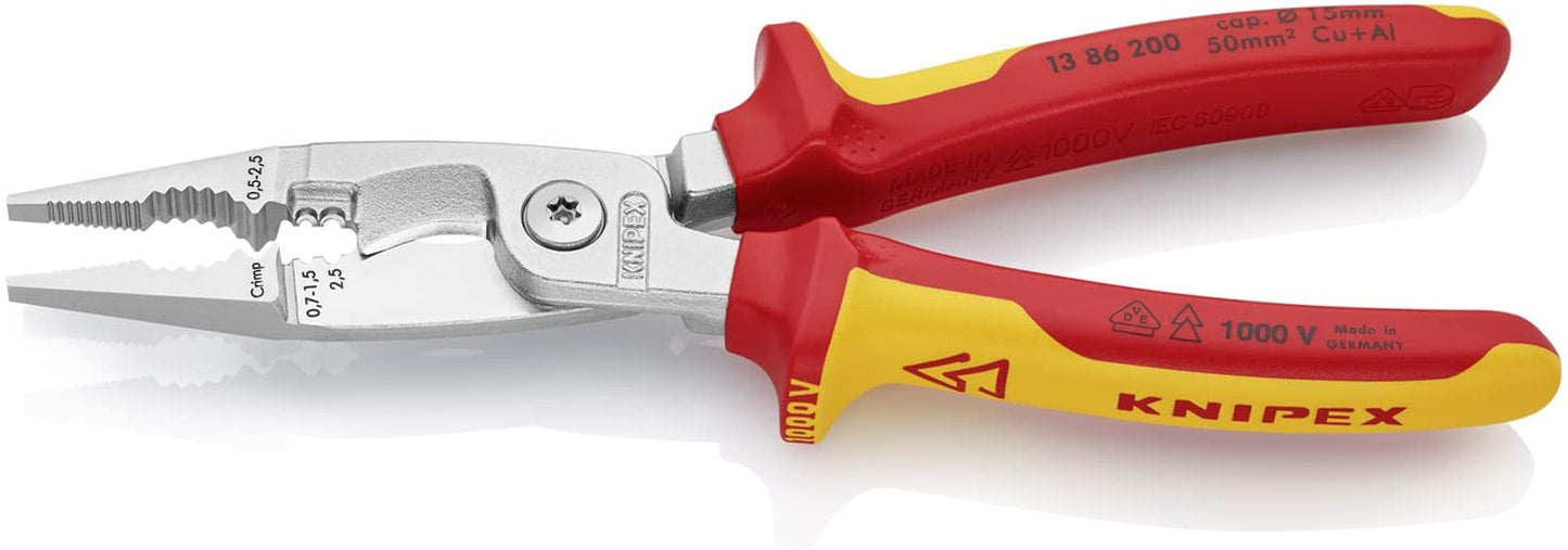 KNIPEX Elektro-Installationszange 1000V-isoliert 13 86 200