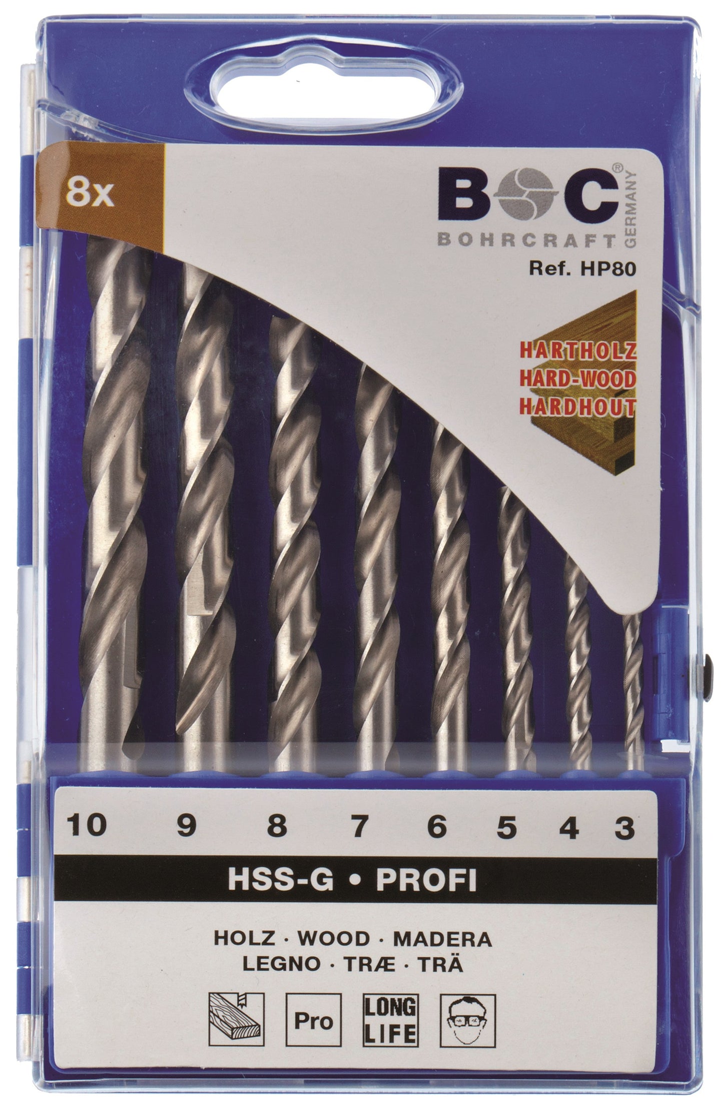 Bohrcraft HP Holzspiralbohrer-Set PROFI HSS-G versch. Varianten