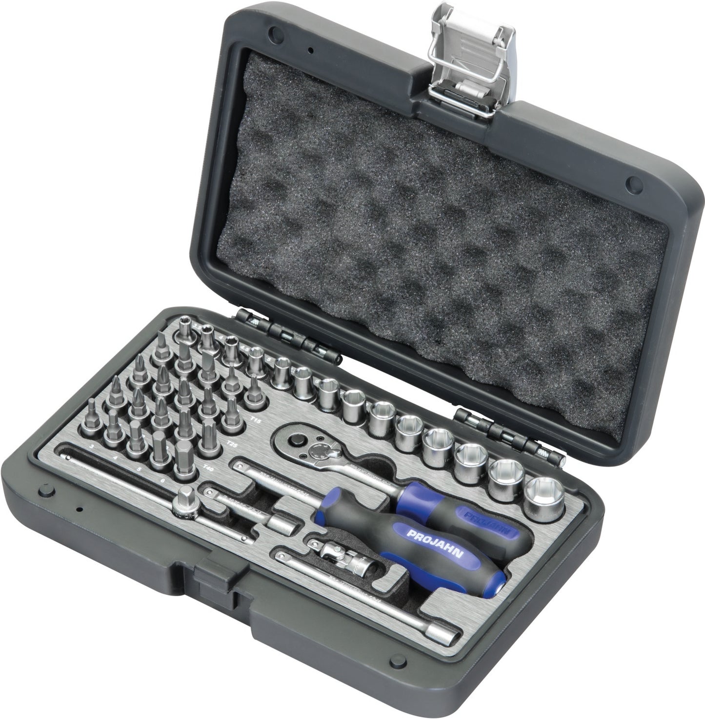 Industrie-Steckschlüssel-Koffer metrisch PROFESSIONAL 1/4" PROJAHN, 40 tlg.