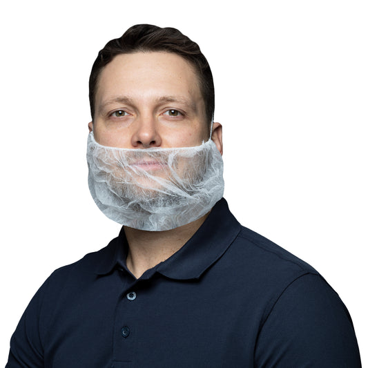 Bartmaske PP, weiß hautfreundliches Gummiband zur Befestigung hinter dem Kopf, Beutel à 100 Stk.