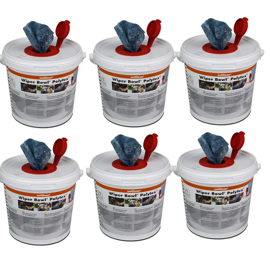 6x Spendereimer Reinigungstücher, zetClean®- Wiper Bowl® Polytex®ca. 72 Tücher