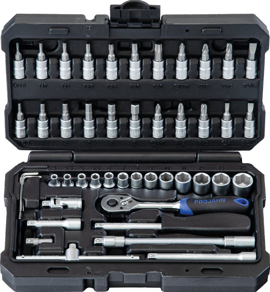 1/4" Steckschlüssel Satz PROJAHN, 46-tlg. proficraft