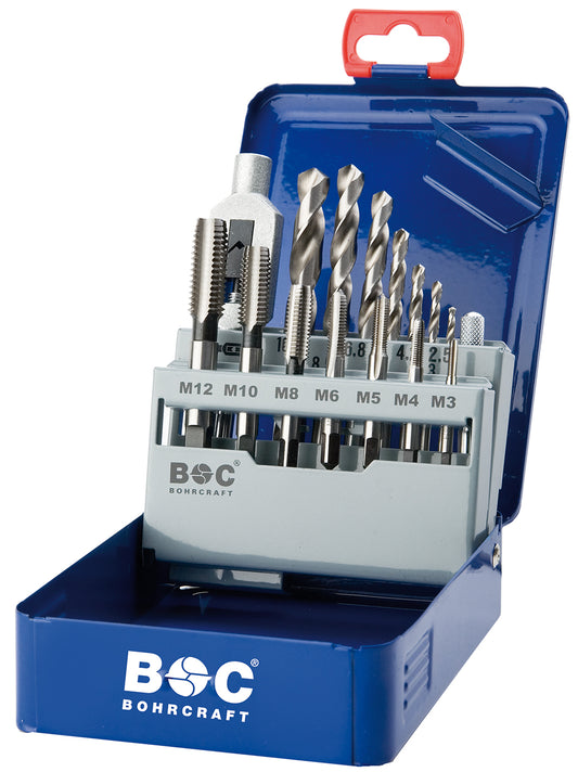 Bohrcraft EGB15 Maschinengewindebohrer HSS-E DIN 352//M3-M12, 15-tlg. 41201410015