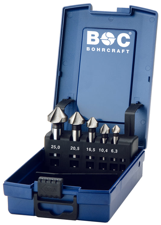 Bohrcraft KS 5-K Kegel- und Entgratsenker HSS-G / HSS-E Co5 DIN 335 C 90 Grad, 5-tlg. versch. Varianten