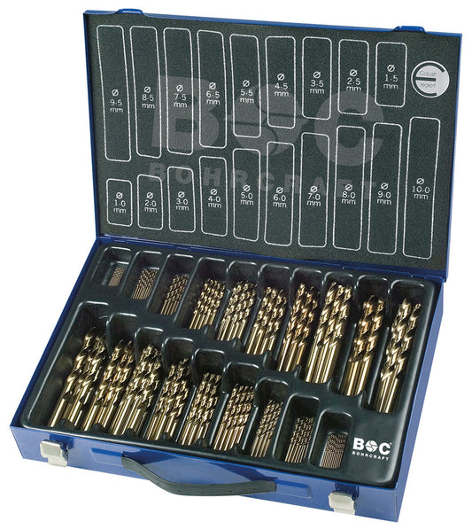 Bohrcraft ME70 Spiralbohrer HSS-E (Co5) kobaltlegiert mit Kreuzanschliff, 70-tlg. im Spiralbohrer-Magazin 11401410070