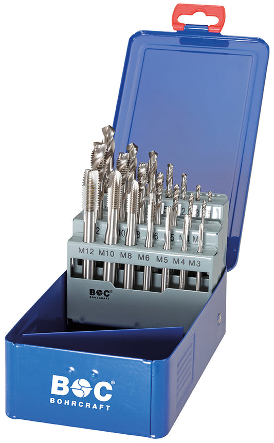 Bohrcraft MGB21 Maschinengewindebohrer-Set M3-M12 + Kernlochbohrer, 21-tlg. 41421410021