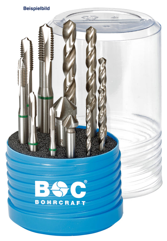Bohrcraft RG12 Rotring Maschinengewindebohrer-Set M3-M12 + Kernlochbohrer & Kegelsenker, 12-tlg. 41731430012