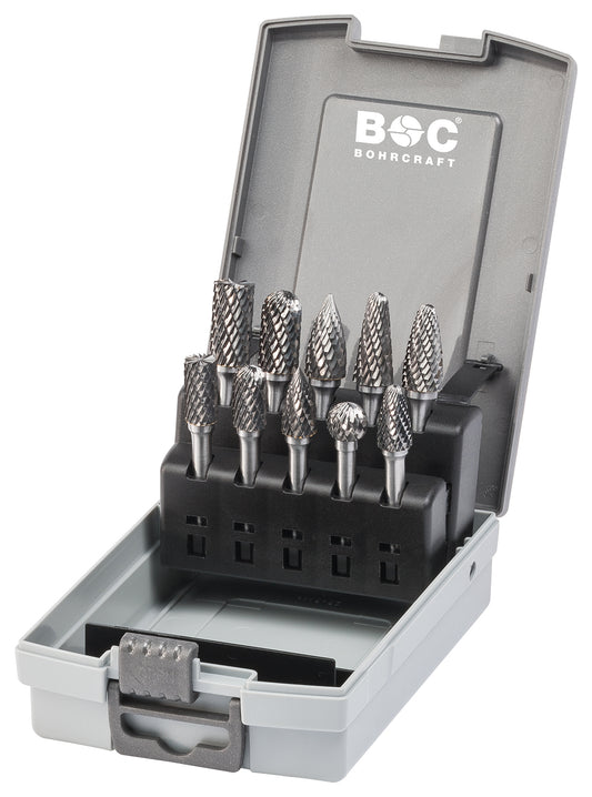 Bohrcraft RK10 HM-Frässtifte, mit Kreuzverzahnung, 10-tlg. versch. Varianten