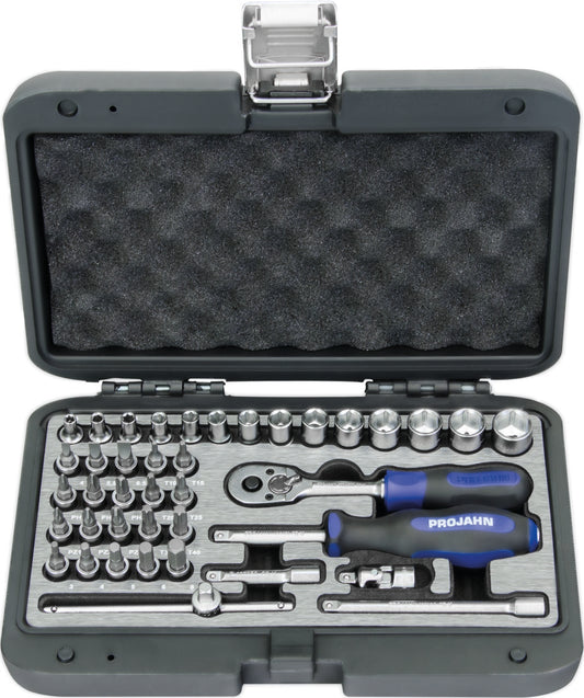 Industrie-Steckschlüssel-Koffer metrisch PROFESSIONAL 1/4" PROJAHN, 40 tlg.